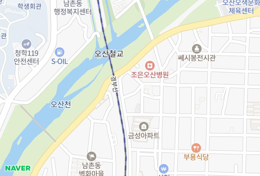 경기도 오산시 오산동 엘리시아 위치·실거래 시세 지도