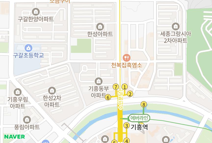 경기도 용인시 기흥구 구갈동 신명 위치·실거래 시세 지도