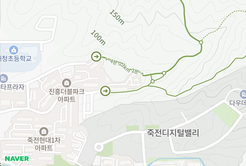 경기도 용인시 수지구 죽전동 내대지마을광명샤인빌 위치·실거래 시세 지도