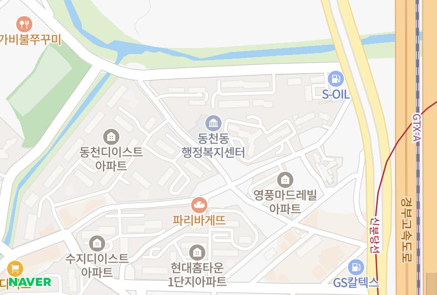경기도 용인시 수지구 동천동 동천파크뷰 위치·실거래 시세 지도