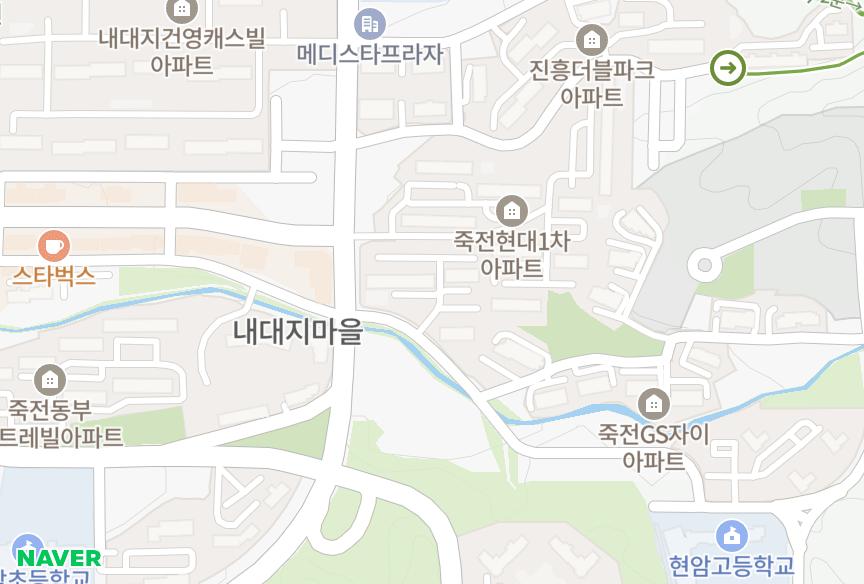 경기도 용인시 수지구 죽전동 내대지마을힐스테이트 위치·실거래 시세 지도