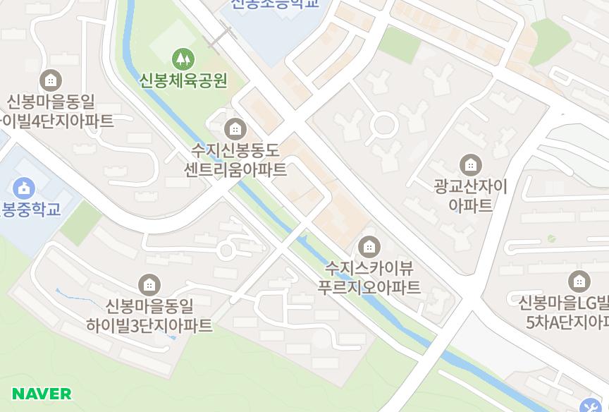 경기도 용인시 수지구 신봉동 에버하임 위치·실거래 시세 지도