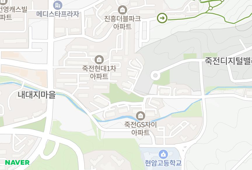 경기도 용인시 수지구 죽전동 현대홈타운203차 위치·실거래 시세 지도