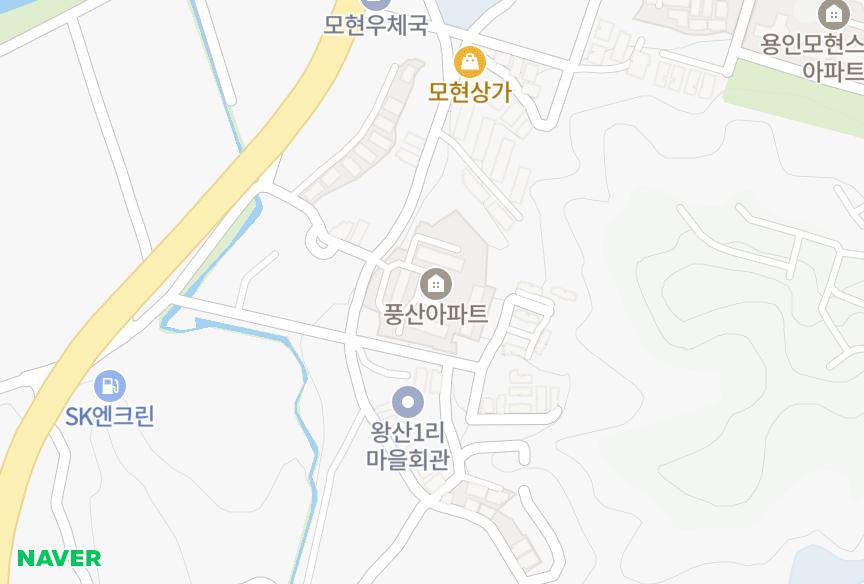 경기도 용인시 처인구 모현읍 왕산리 풍산마을햇빛 위치·실거래 시세 지도