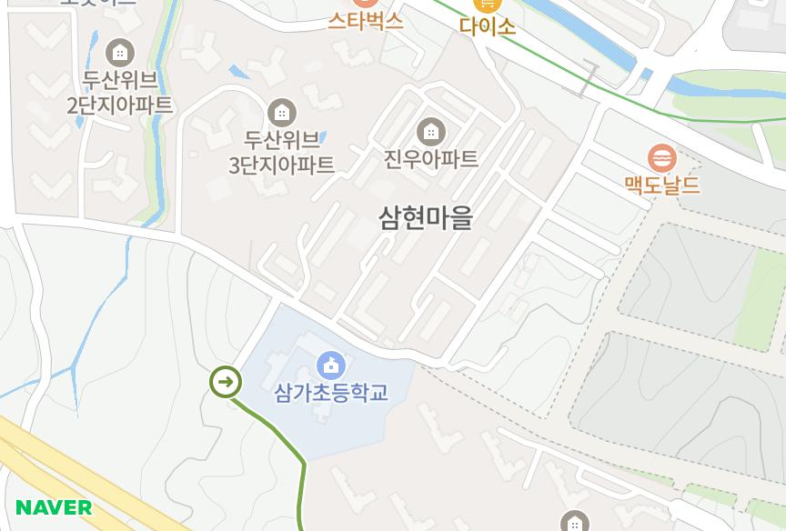 경기도 용인시 처인구 삼가동 행정타운늘푸른오스카빌2단지 위치·실거래 시세 지도