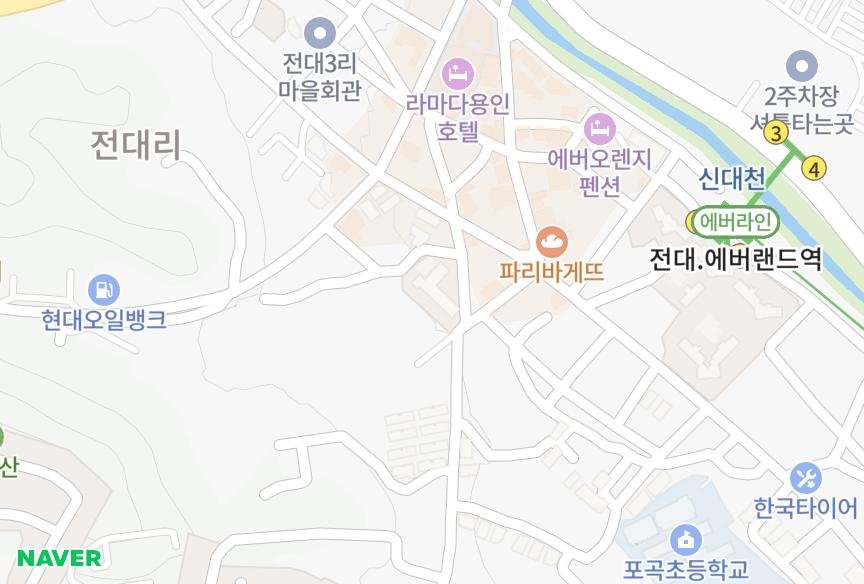 경기도 용인시 처인구 포곡읍 전대리 조양 위치·실거래 시세 지도