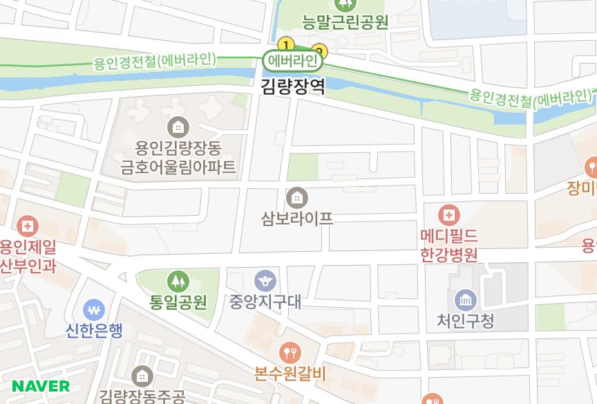 경기도 용인시 처인구 김량장동 삼보라이프상가 위치·실거래 시세 지도