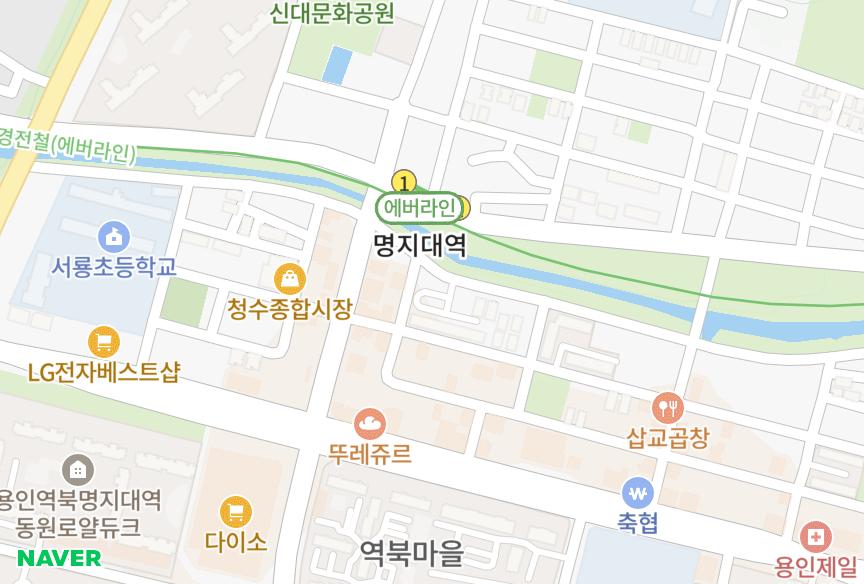 경기도 용인시 처인구 역북동 에버랜드 위치·실거래 시세 지도