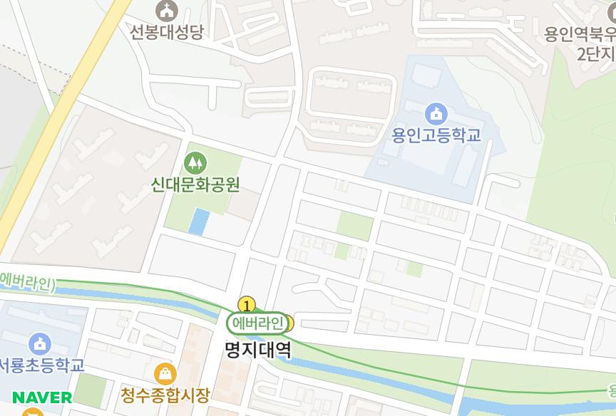 경기도 용인시 처인구 역북동 삼성 위치·실거래 시세 지도
