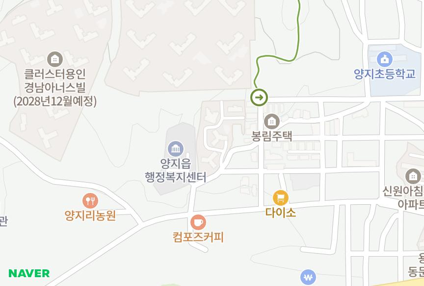 경기도 용인시 처인구 양지읍 양지리 용인양지세영리첼 위치·실거래 시세 지도