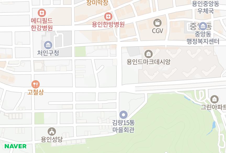 경기도 용인시 처인구 김량장동 용인 위치·실거래 시세 지도