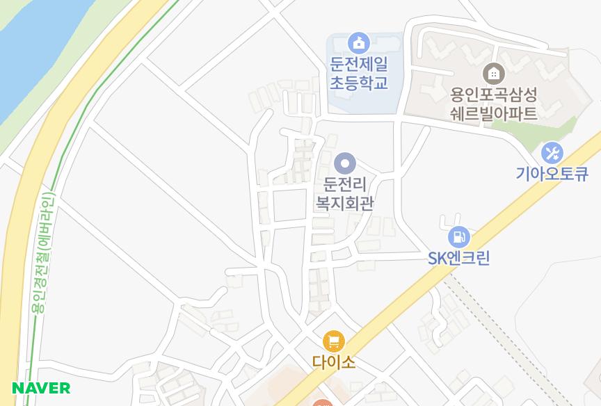 경기도 용인시 처인구 포곡읍 둔전리 광휘주택 위치·실거래 시세 지도