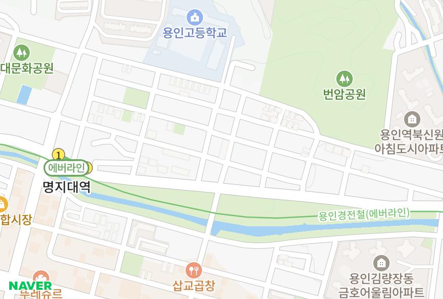 경기도 용인시 처인구 역북동 유장 위치·실거래 시세 지도