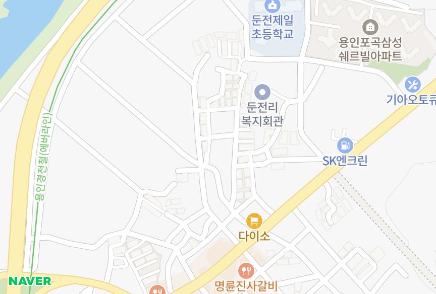 경기도 용인시 처인구 포곡읍 둔전리 일봉 위치·실거래 시세 지도