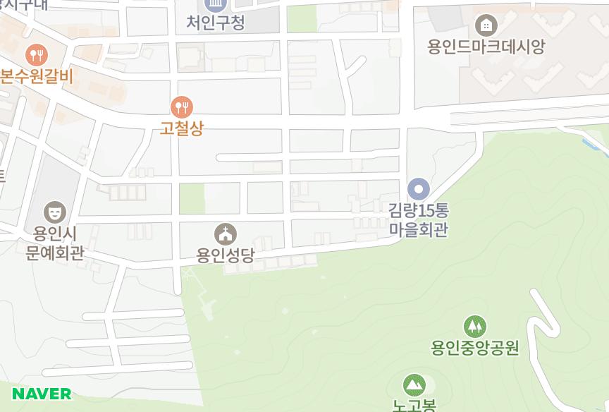 경기도 용인시 처인구 김량장동 우원 위치·실거래 시세 지도
