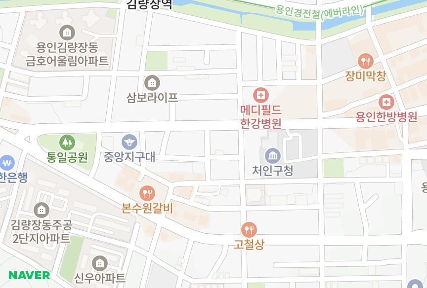 경기도 용인시 처인구 김량장동 트윈타워 위치·실거래 시세 지도