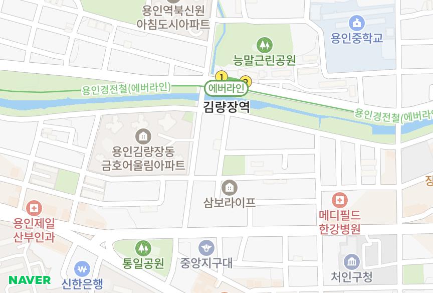 경기도 용인시 처인구 김량장동 갤럭시뷰 위치·실거래 시세 지도