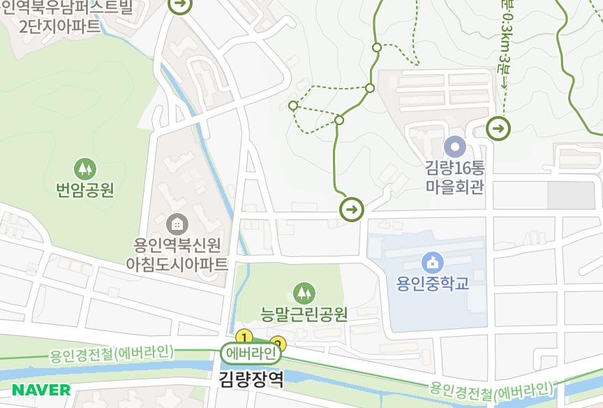 경기도 용인시 처인구 역북동 동산7차 위치·실거래 시세 지도