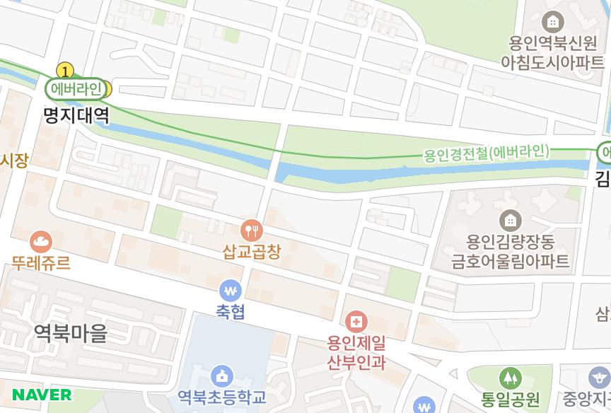 경기도 용인시 처인구 역북동 동산 위치·실거래 시세 지도