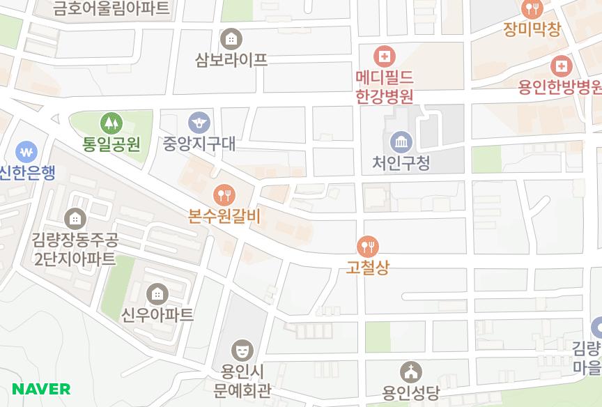 경기도 용인시 처인구 김량장동 유장 위치·실거래 시세 지도