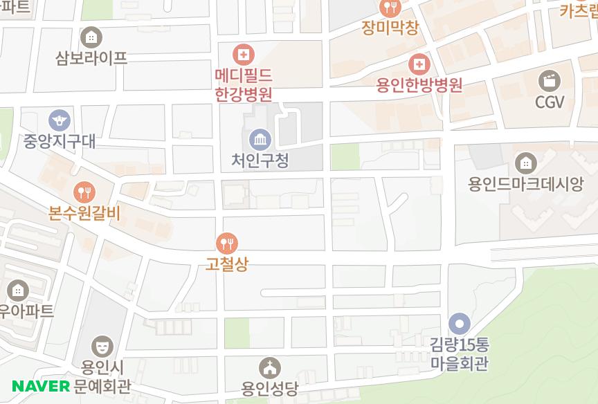 경기도 용인시 처인구 김량장동 태성 위치·실거래 시세 지도