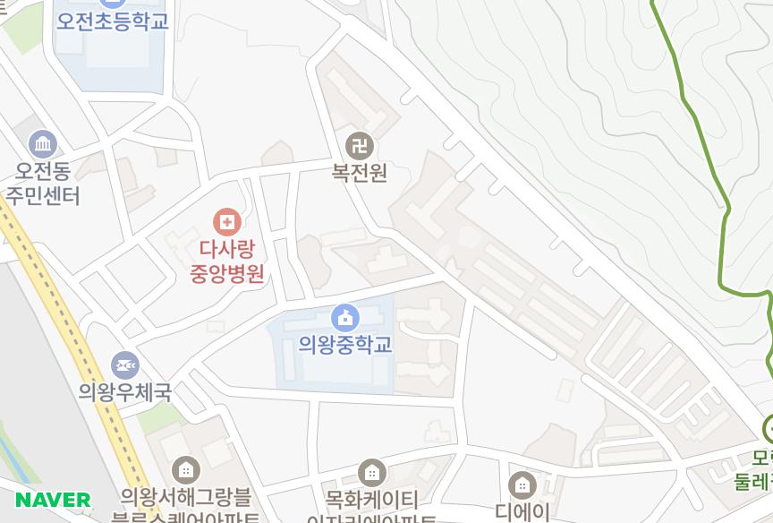 경기도 의왕시 오전동 삼호백조 위치·실거래 시세 지도