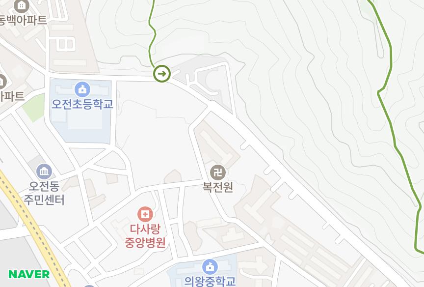 경기도 의왕시 오전동 모란 위치·실거래 시세 지도