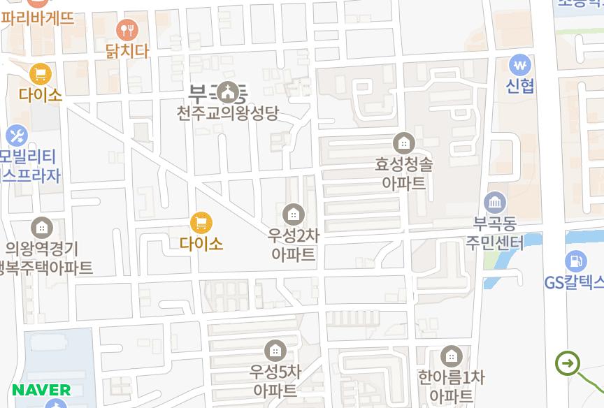 경기도 의왕시 삼동 삼우성2차 위치·실거래 시세 지도