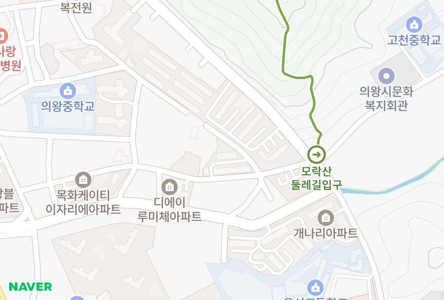 경기도 의왕시 오전동 청호 위치·실거래 시세 지도