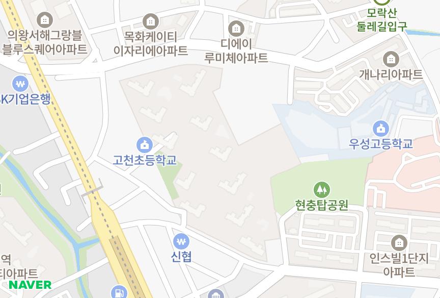 경기도 의왕시 고천동 신양빌리지 위치·실거래 시세 지도