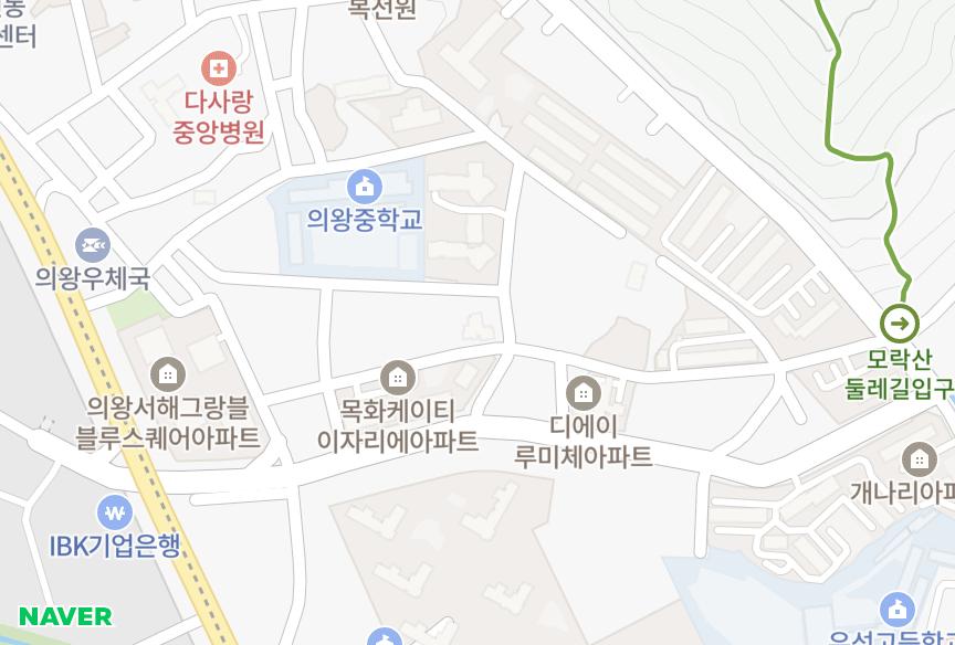 경기도 의왕시 오전동 금호장미 위치·실거래 시세 지도