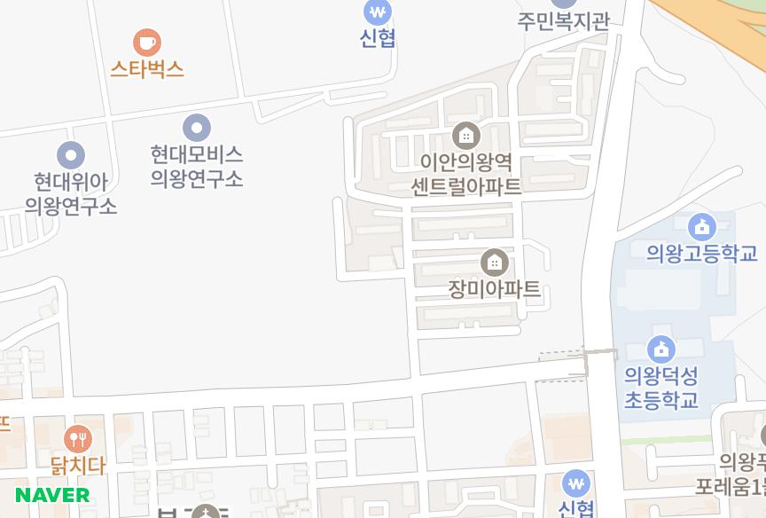 경기도 의왕시 삼동 월드 위치·실거래 시세 지도