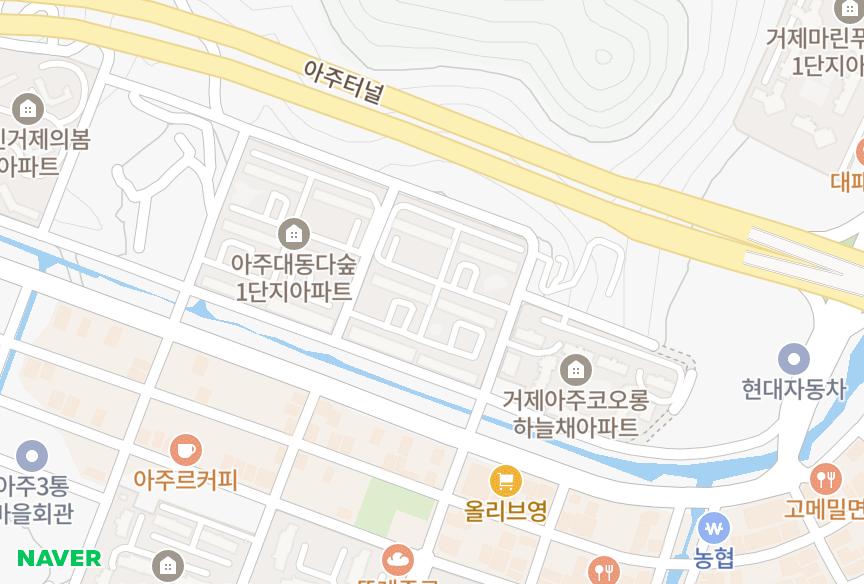 경상남도 거제시 아주동 대동다숲2단지 위치·실거래 시세 지도