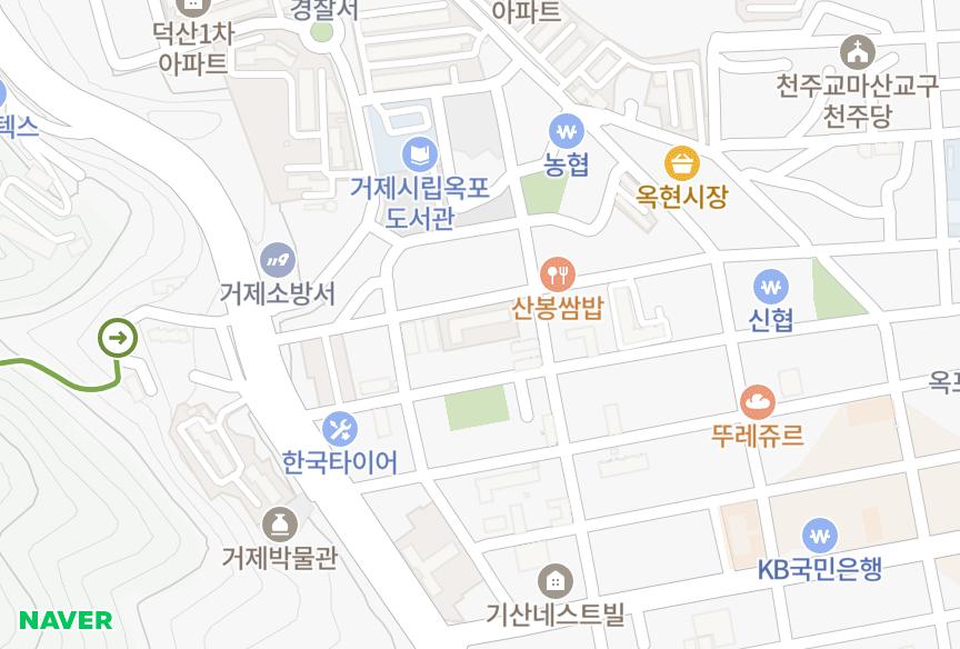 경상남도 거제시 옥포동 국산국민 위치·실거래 시세 지도
