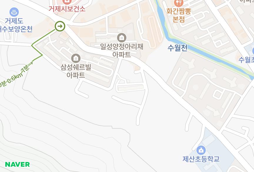 경상남도 거제시 양정동 한신그린맨션 위치·실거래 시세 지도