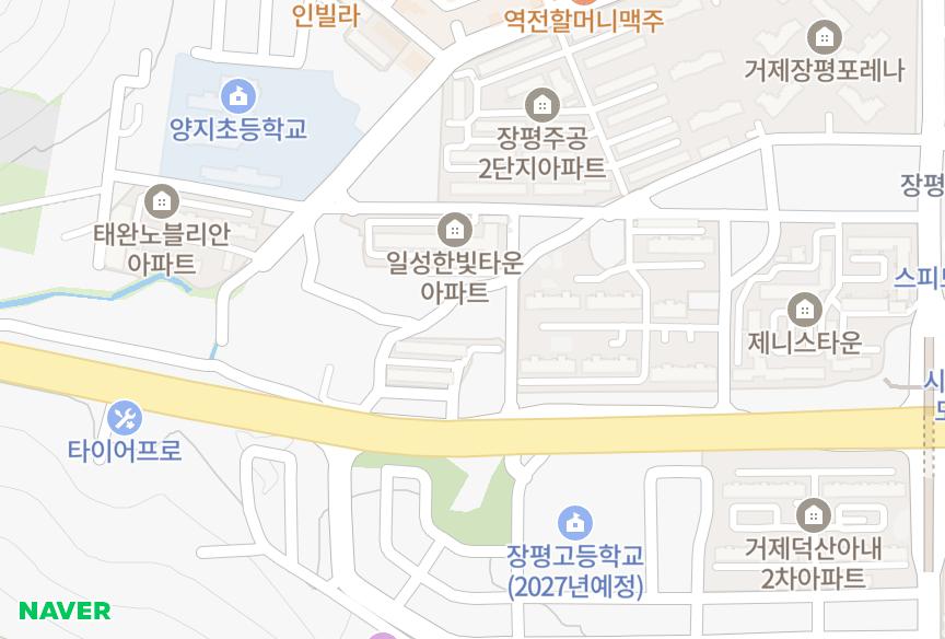 경상남도 거제시 장평동 장평대호빌라 위치·실거래 시세 지도