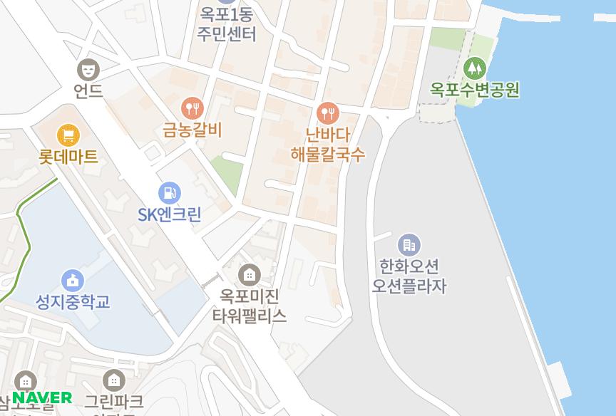 경상남도 거제시 옥포동 씨제이아쿠아빌 위치·실거래 시세 지도