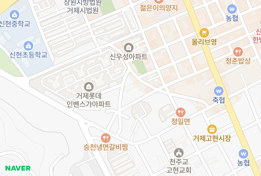 경상남도 거제시 고현동 경인썬플라워 위치·실거래 시세 지도