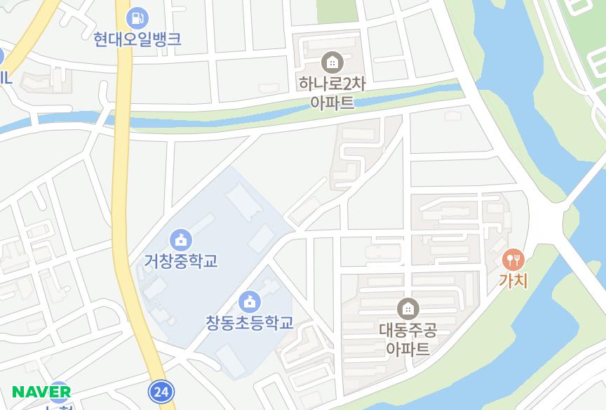 경상남도 거창군 거창읍 대동리 빌드원리쎄 위치·실거래 시세 지도
