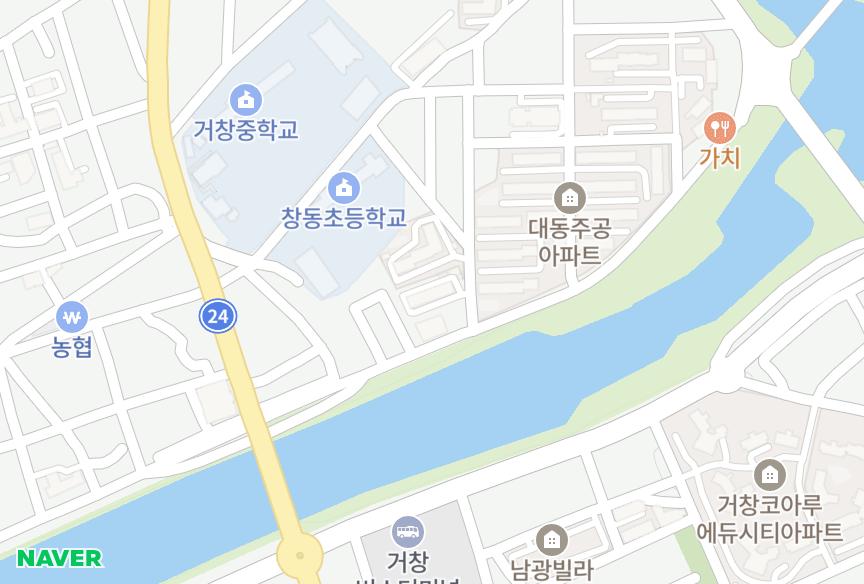 경상남도 거창군 거창읍 대동리 전원 위치·실거래 시세 지도