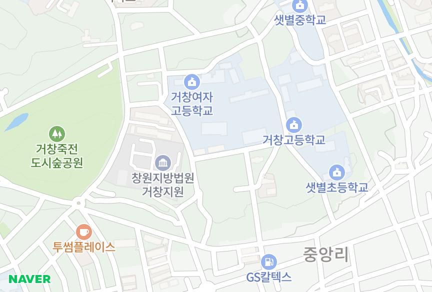 경상남도 거창군 거창읍 중앙리 대성네오빌2차 위치·실거래 시세 지도