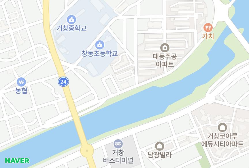 경상남도 거창군 거창읍 대동리 강변프라자 위치·실거래 시세 지도