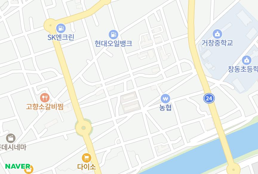 경상남도 거창군 거창읍 대동리 아진빌라텔 위치·실거래 시세 지도