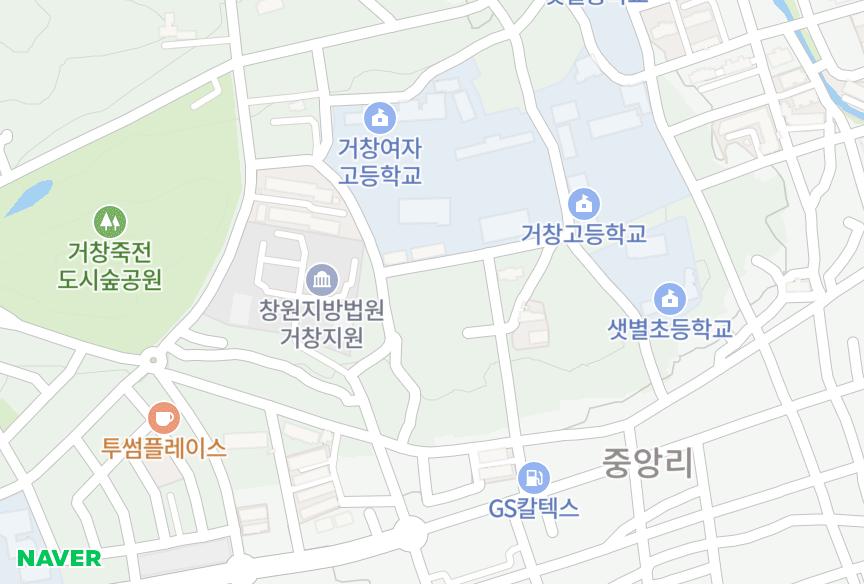경상남도 거창군 거창읍 중앙리 유승베스트빌 위치·실거래 시세 지도