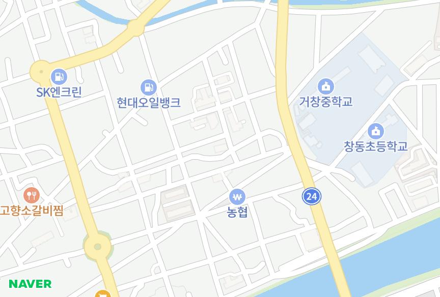 경상남도 거창군 거창읍 대동리 유빌리지3차 위치·실거래 시세 지도