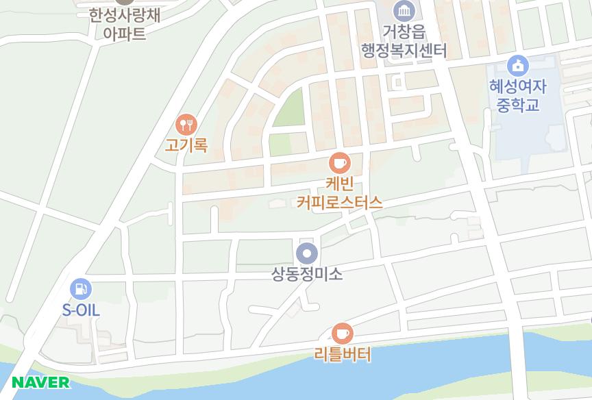 경상남도 거창군 거창읍 상림리 청림하이빌 위치·실거래 시세 지도