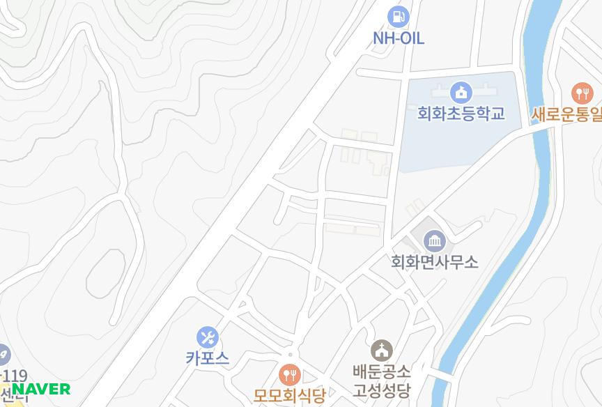 경상남도 고성군 회화면 배둔리 우정맨션 위치·실거래 시세 지도