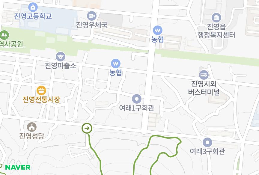 경상남도 김해시 진영읍 여래리 대원빌라 위치·실거래 시세 지도