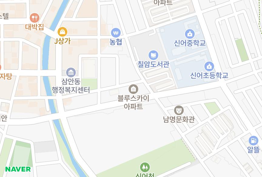 경상남도 김해시 삼방동 블루스카이 위치·실거래 시세 지도