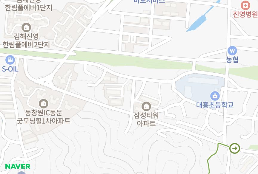 경상남도 김해시 진영읍 진영리 그린힐타운 위치·실거래 시세 지도